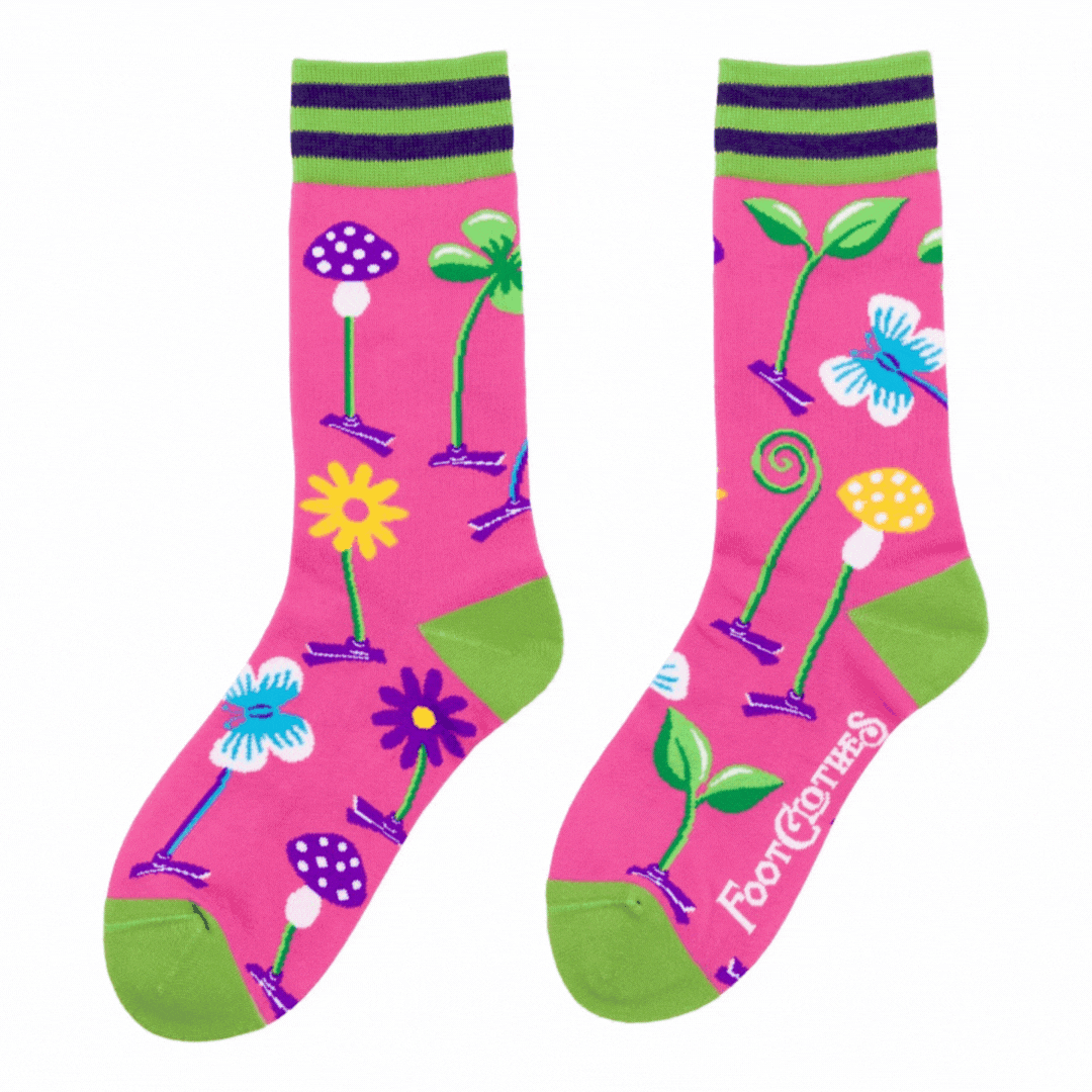Trippy Clippies Crew Socks. A pair of socks featuring a trippy clippy design.