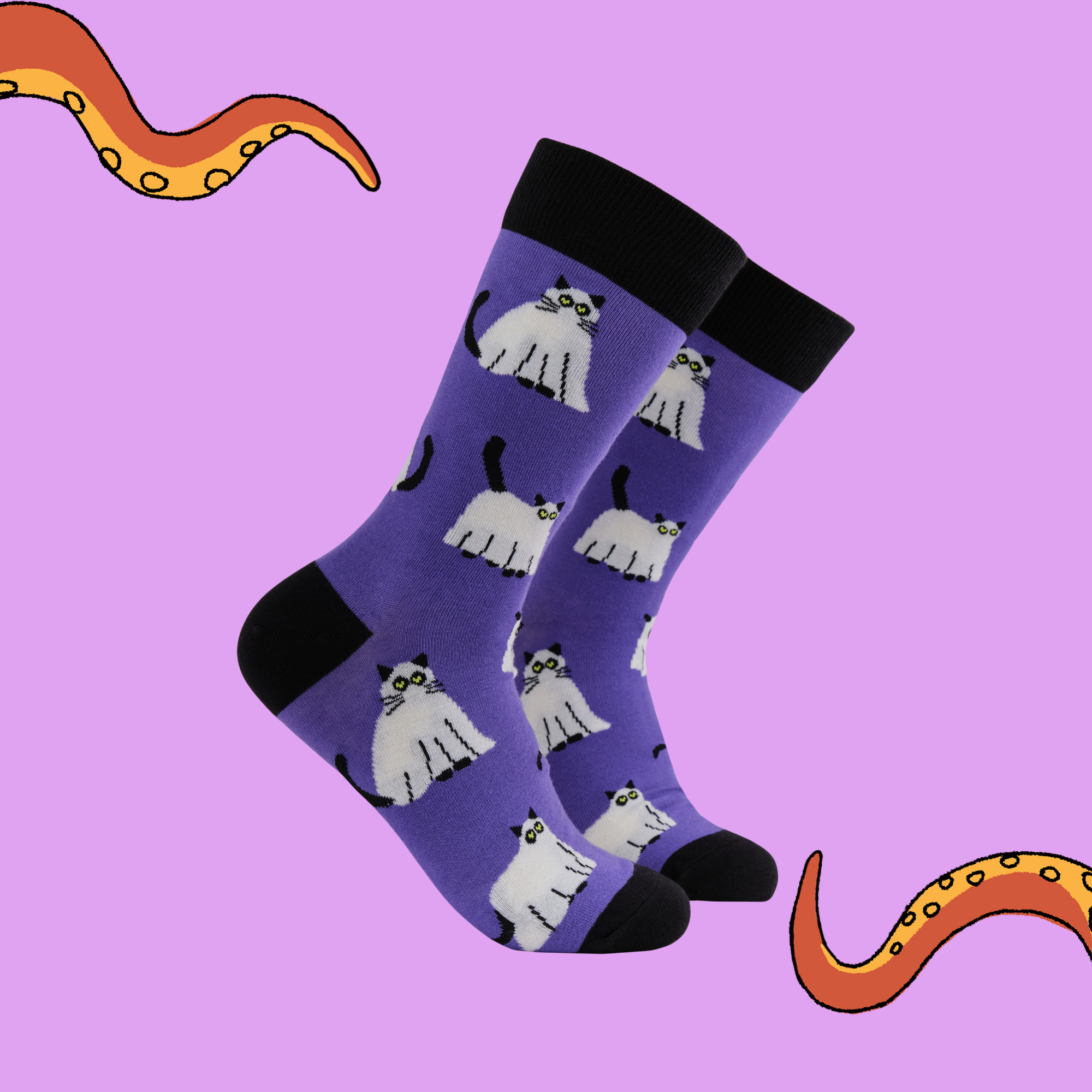 Ghost Cat Socks - Purranormal Activity - Socktopus