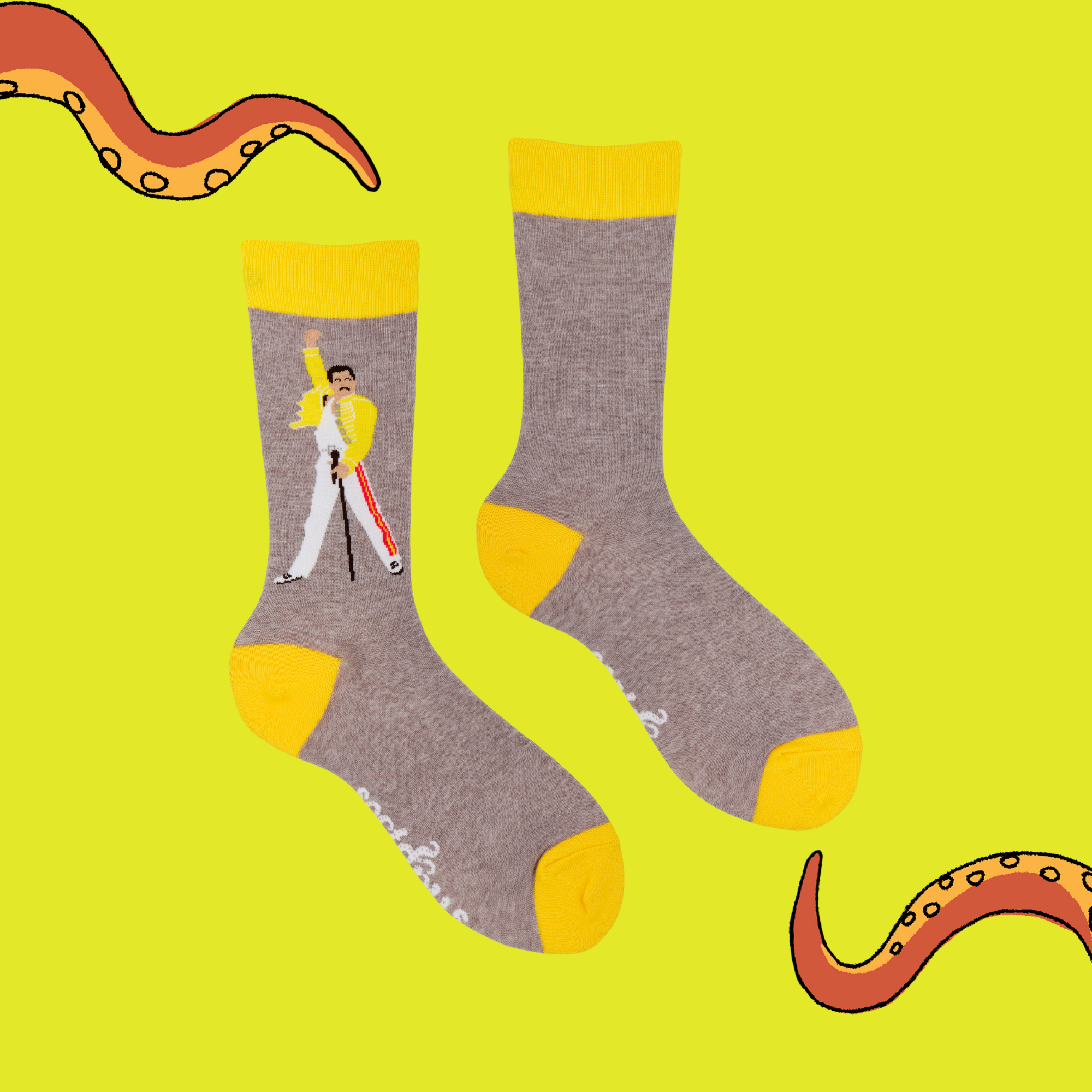 Freddie Mercury Socks - We Will Sock You! - Socktopus