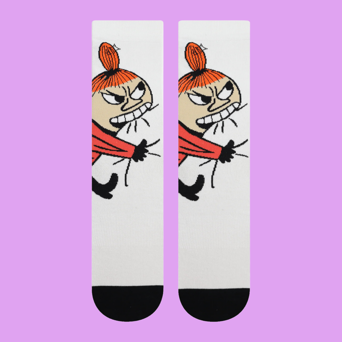 Moomin Little My Bite Socks. A pair of socks featuring Little My.