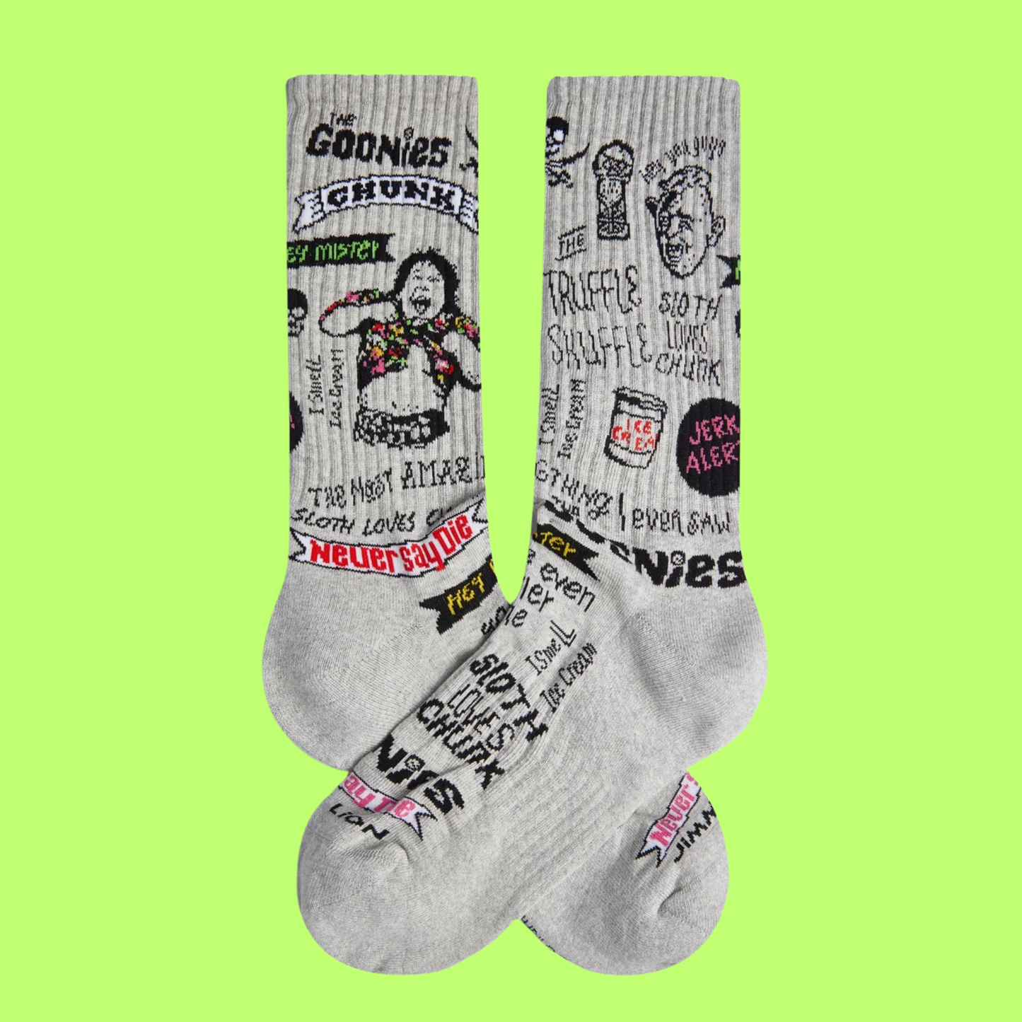 The Goonies 4 Life Athletic Socks. A pair of socks with a nostalgic Goonies motif.
