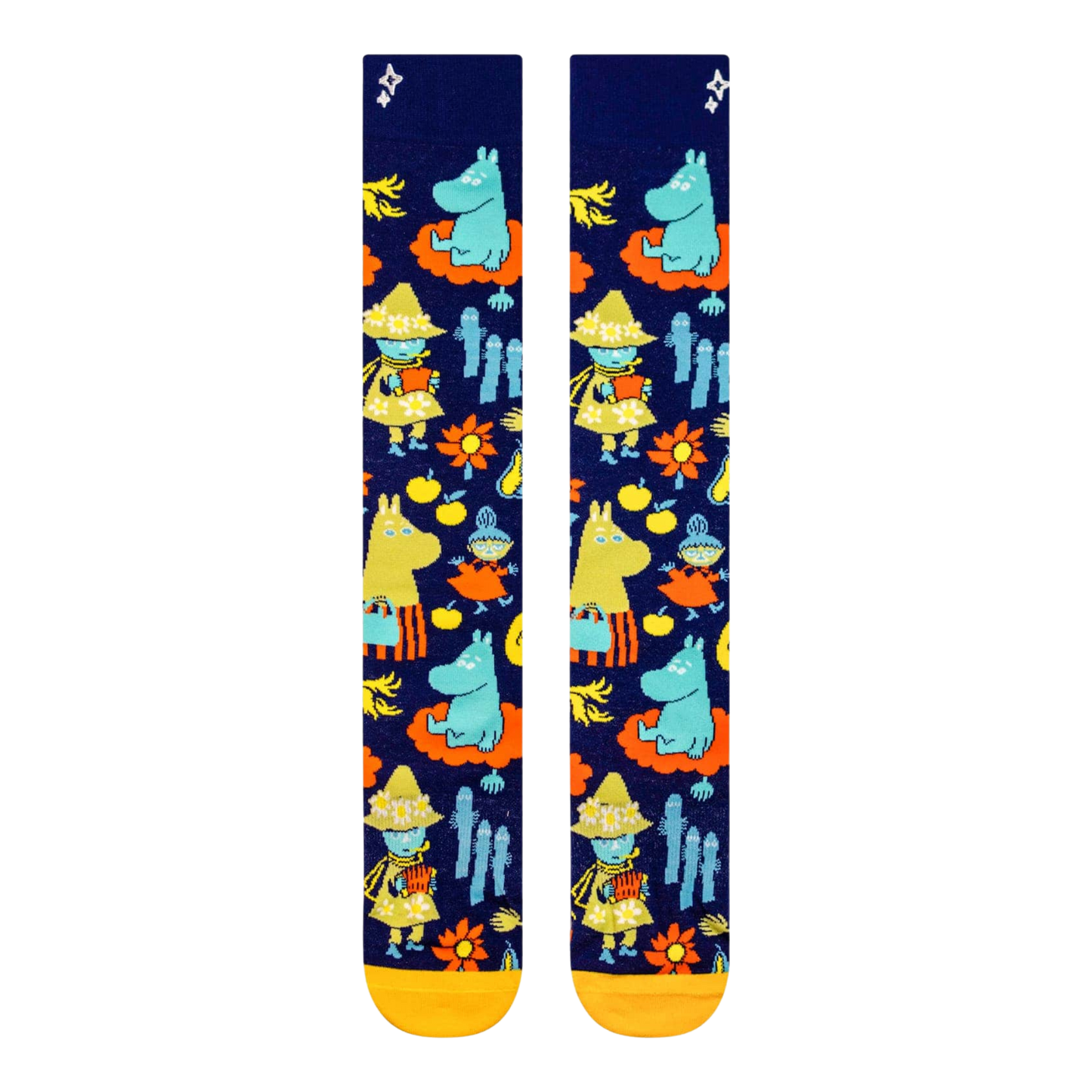 Moomin Vintage Pattern Knee-High Socks. A pair of long socks that encapsulate the spirit of moomin valley right down to the toes.