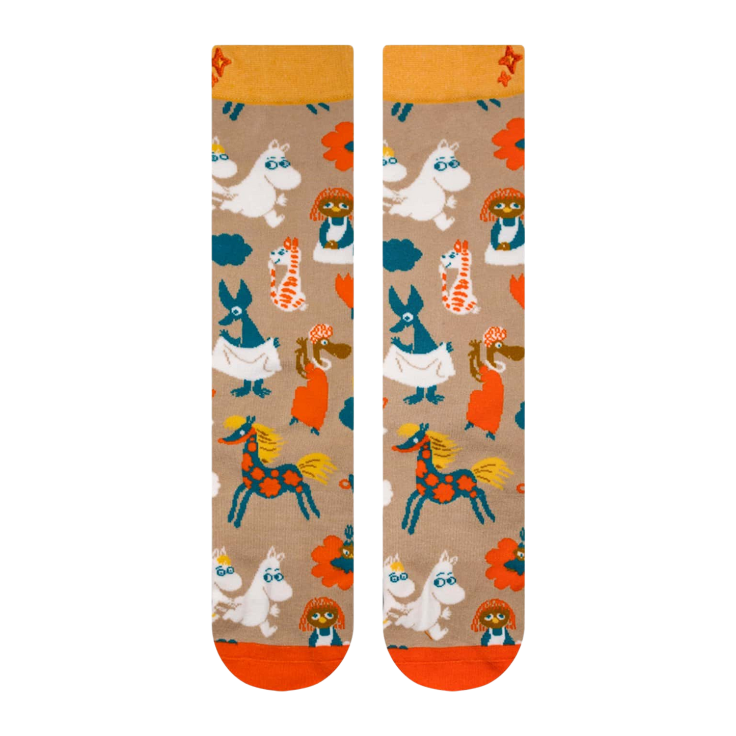 Moomin Wallpaper Socks. A pair of socks featuring all the charm and chaos of Moominhouse.