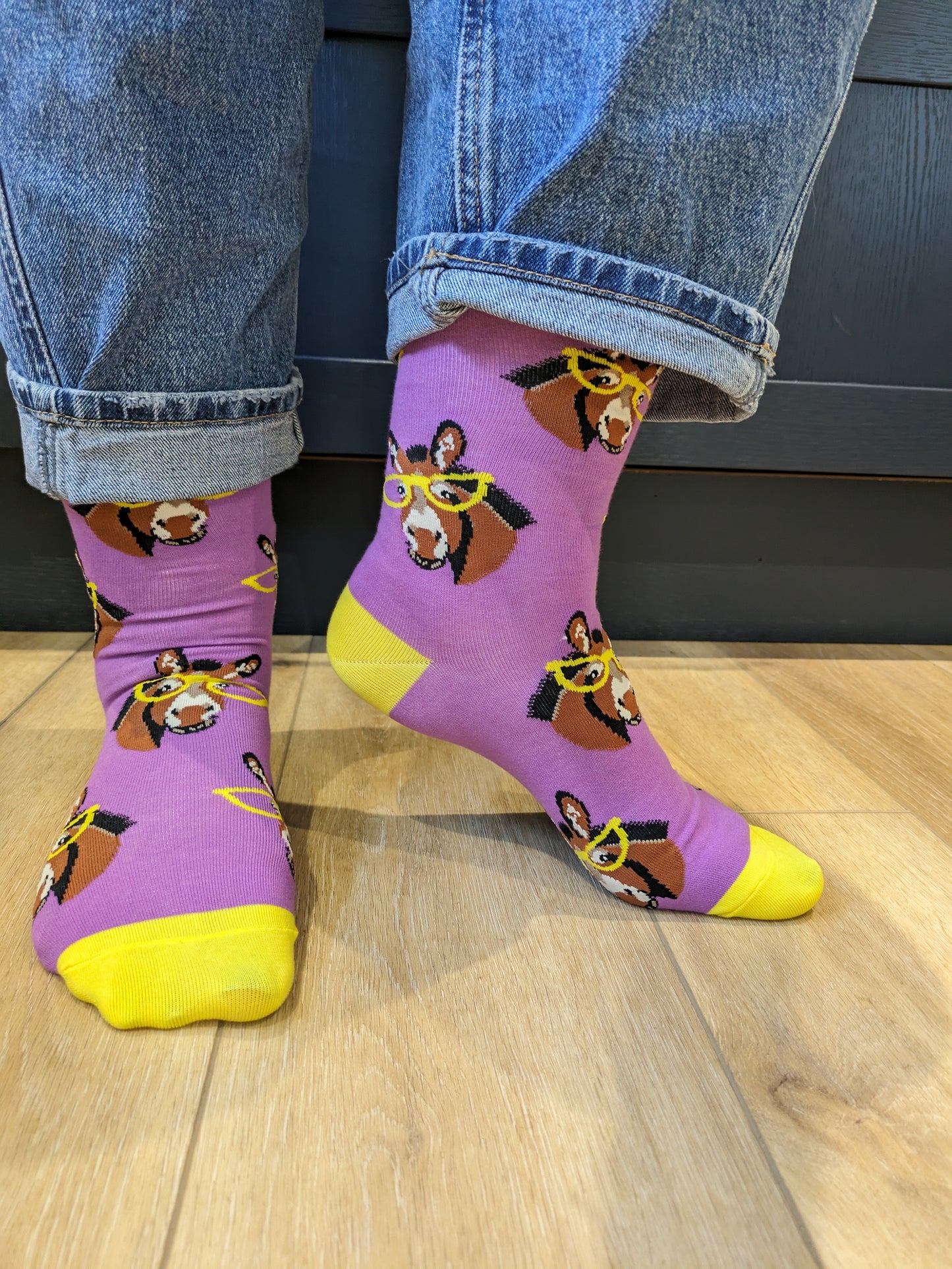 Angela wearing her favourite Soctopus socks. 