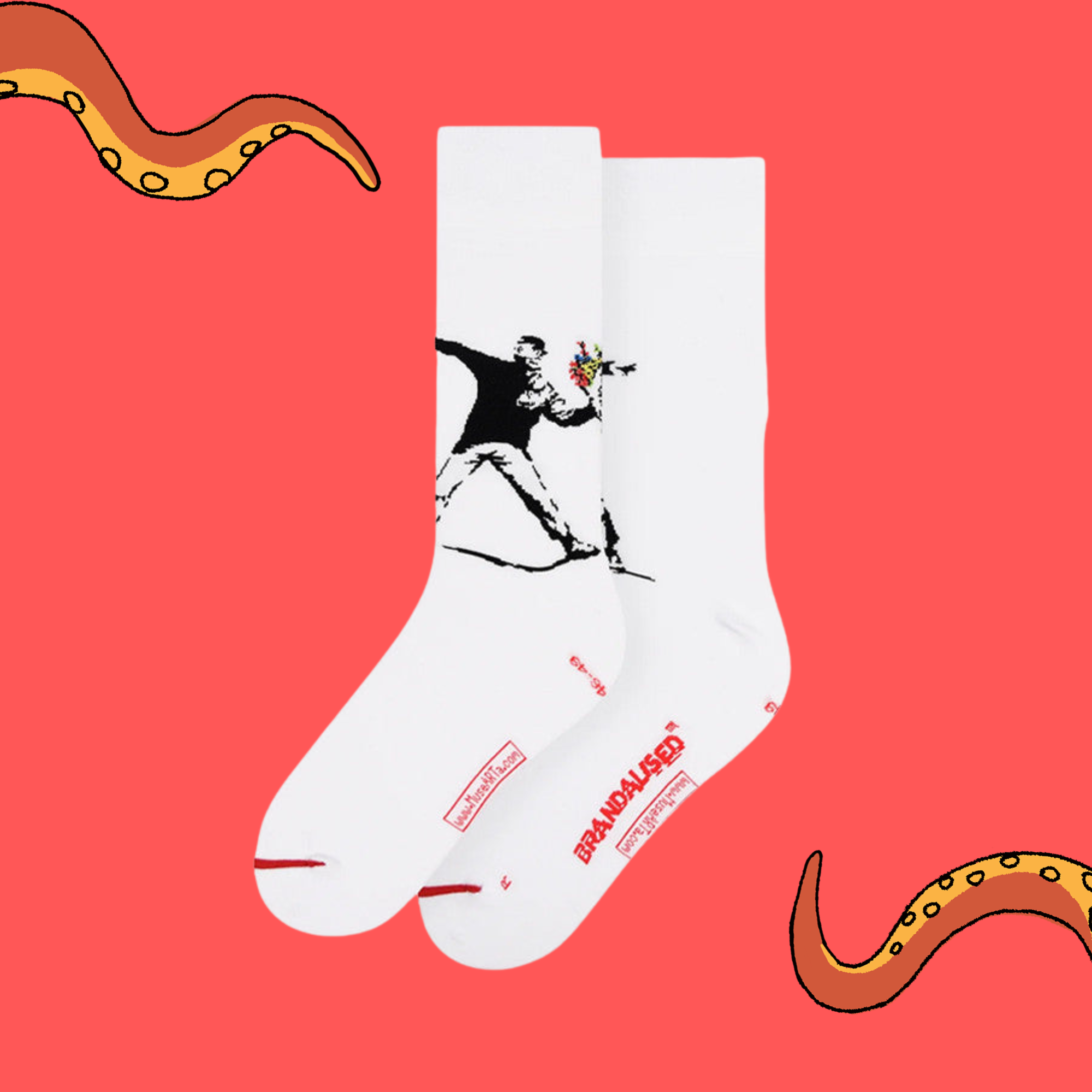Banksy Graffiti Flower Bomber Athletic Socks – Socktopus