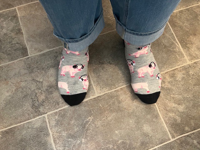 Fiona wearing her favourite Soctopus socks. 