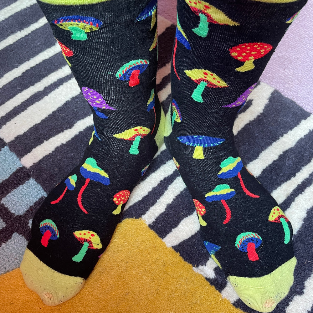 Sarah wearing her favourite Soctopus socks. 