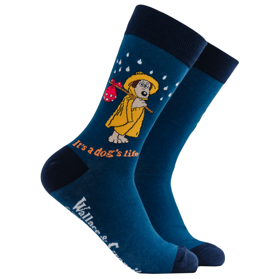 It's a Dog's Life Socks - Socktopus X Wallace & Gromit. A pair of socks featuring Gromit leaving home.