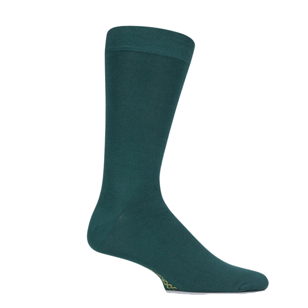 
                      
                        A pair of dark green bamboo socks.
                      
                    