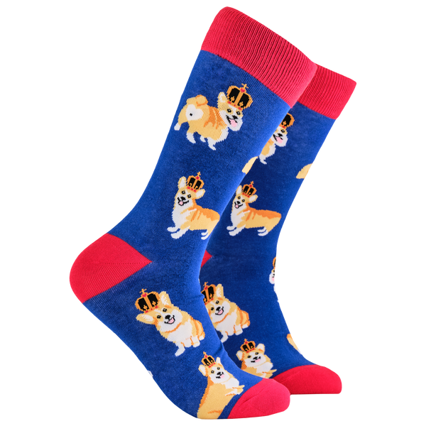 コ*ー様 The Duffer N Nephews / Corgi Socks MajesticCorgi-S2032S-BLUE-