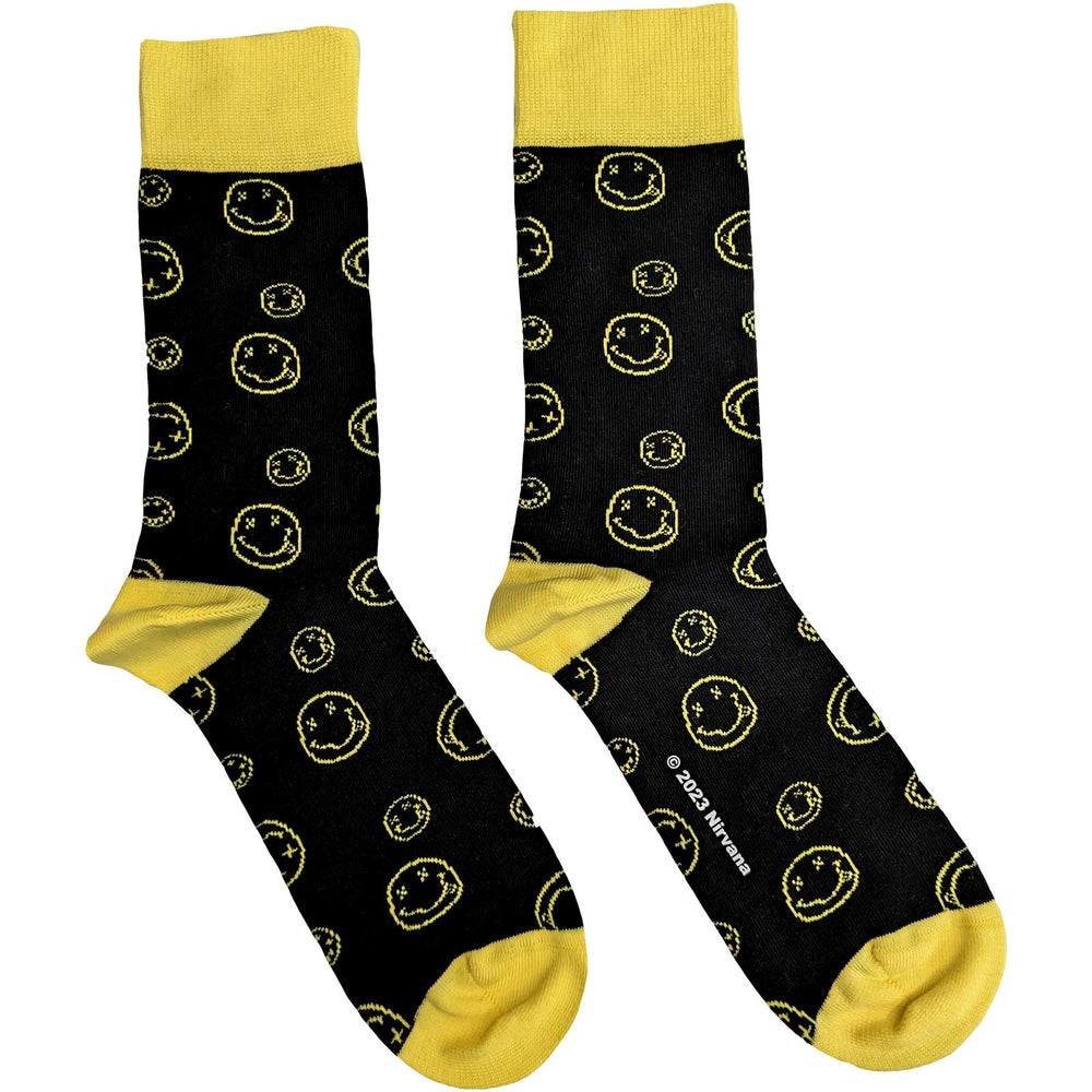 NIRVANA Outline Happy Faces Socks