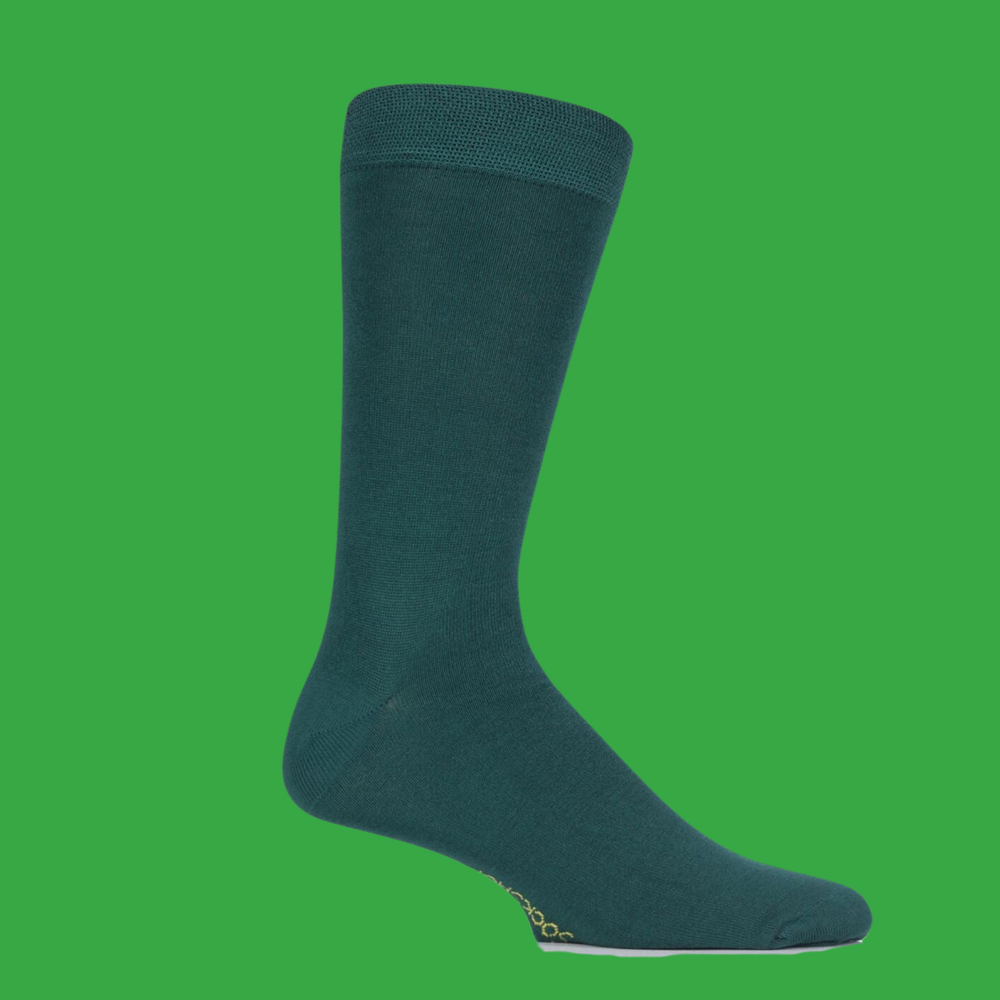 
                      
                        A pair of dark green bamboo socks.
                      
                    