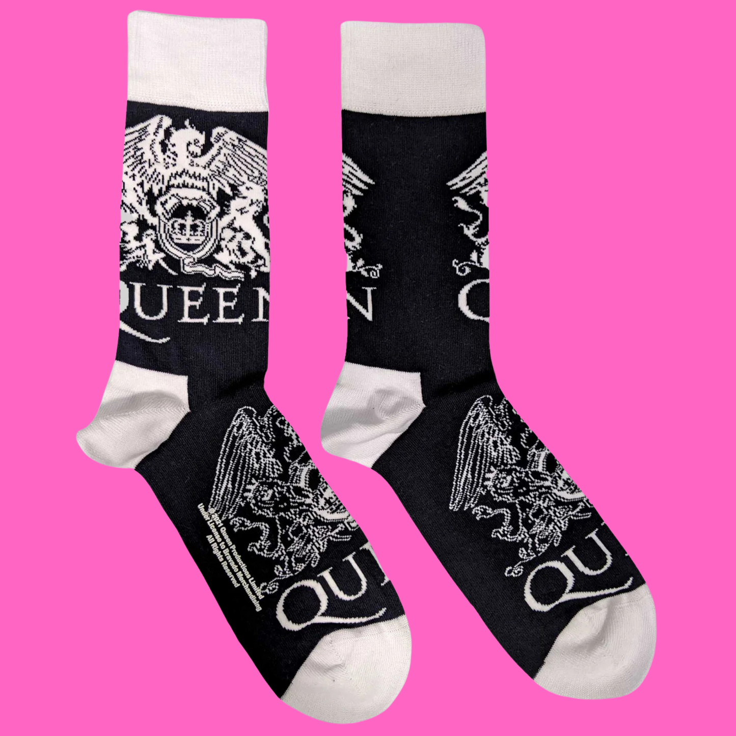 Queen White Crests Socks