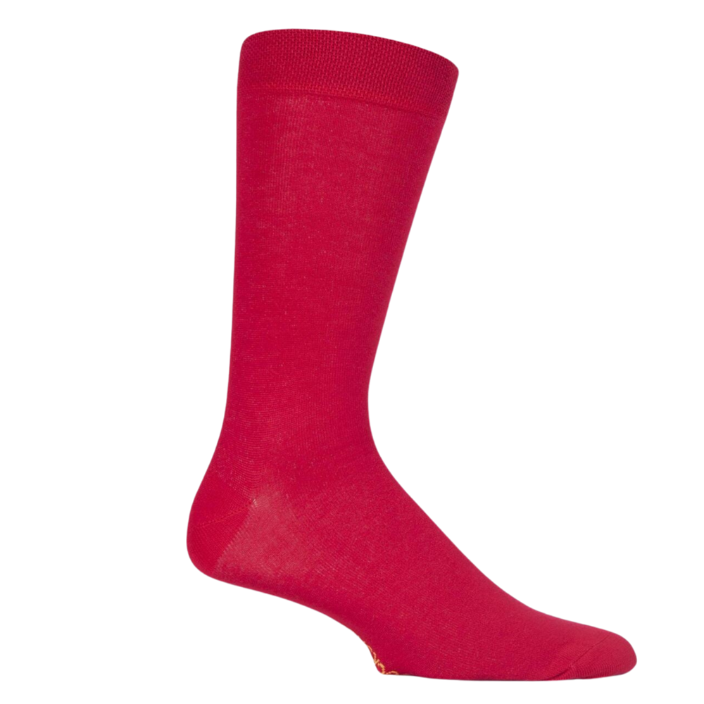 
                      
                        A pair of bright red bamboo socks. 
                      
                    