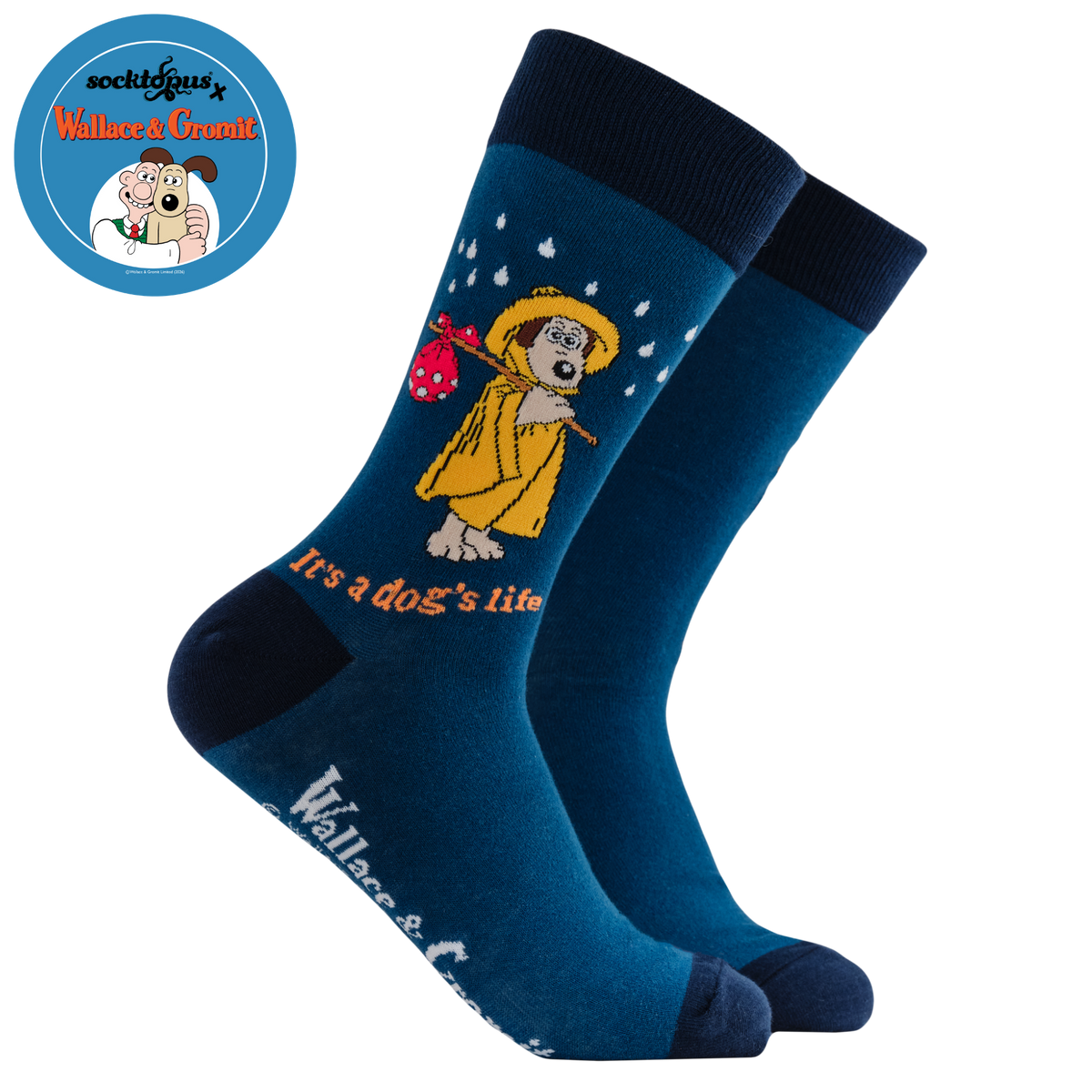 It's a Dog's Life Socks - Socktopus X Wallace & Gromit. A pair of socks featuring Gromit leaving home.