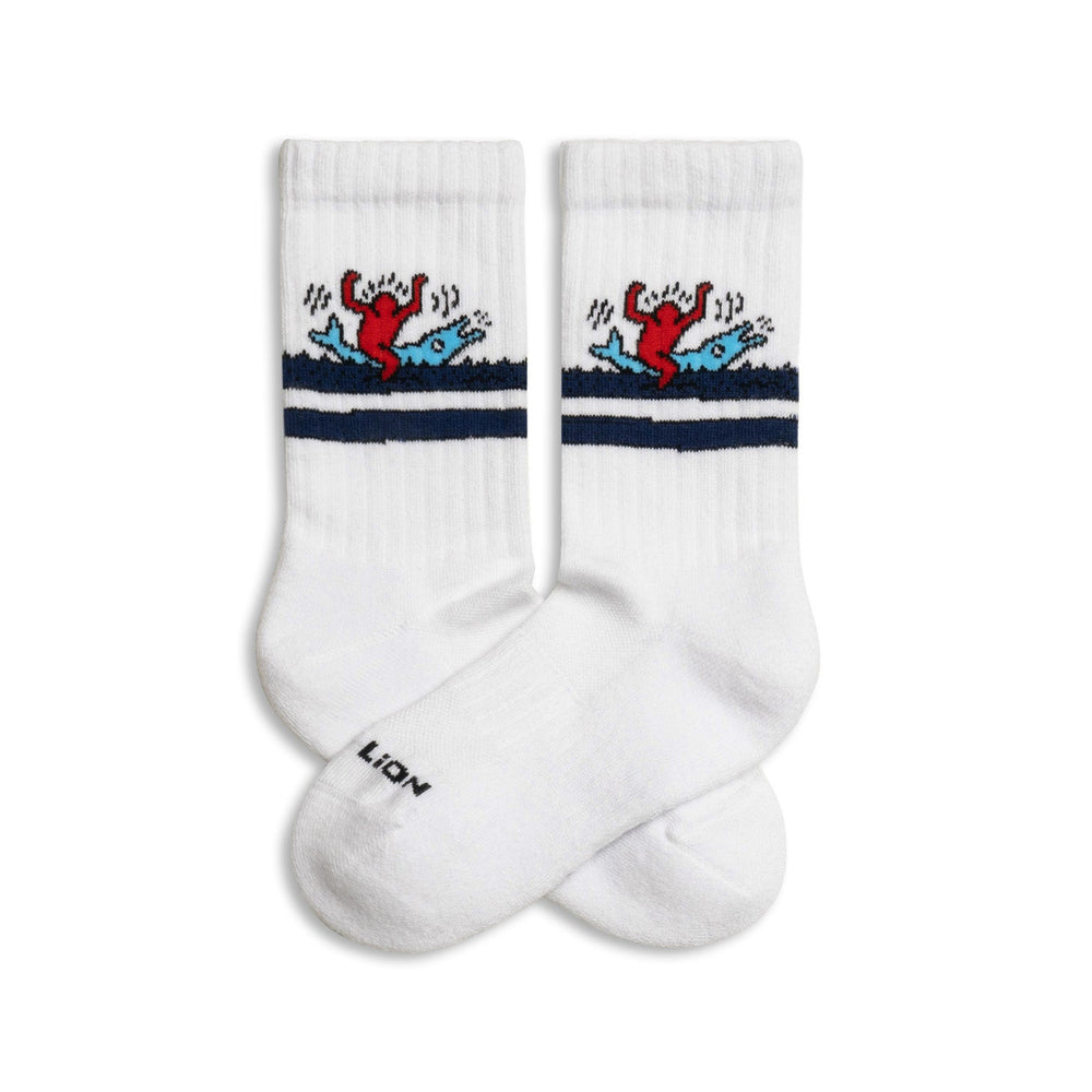 Keith Haring Dolphin Kids Athletic Socks. A pair of socks featuring the iconic design by Keith haring. 