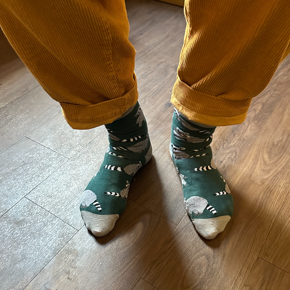 Nick wearing his favourite Soctopus Socks. 
