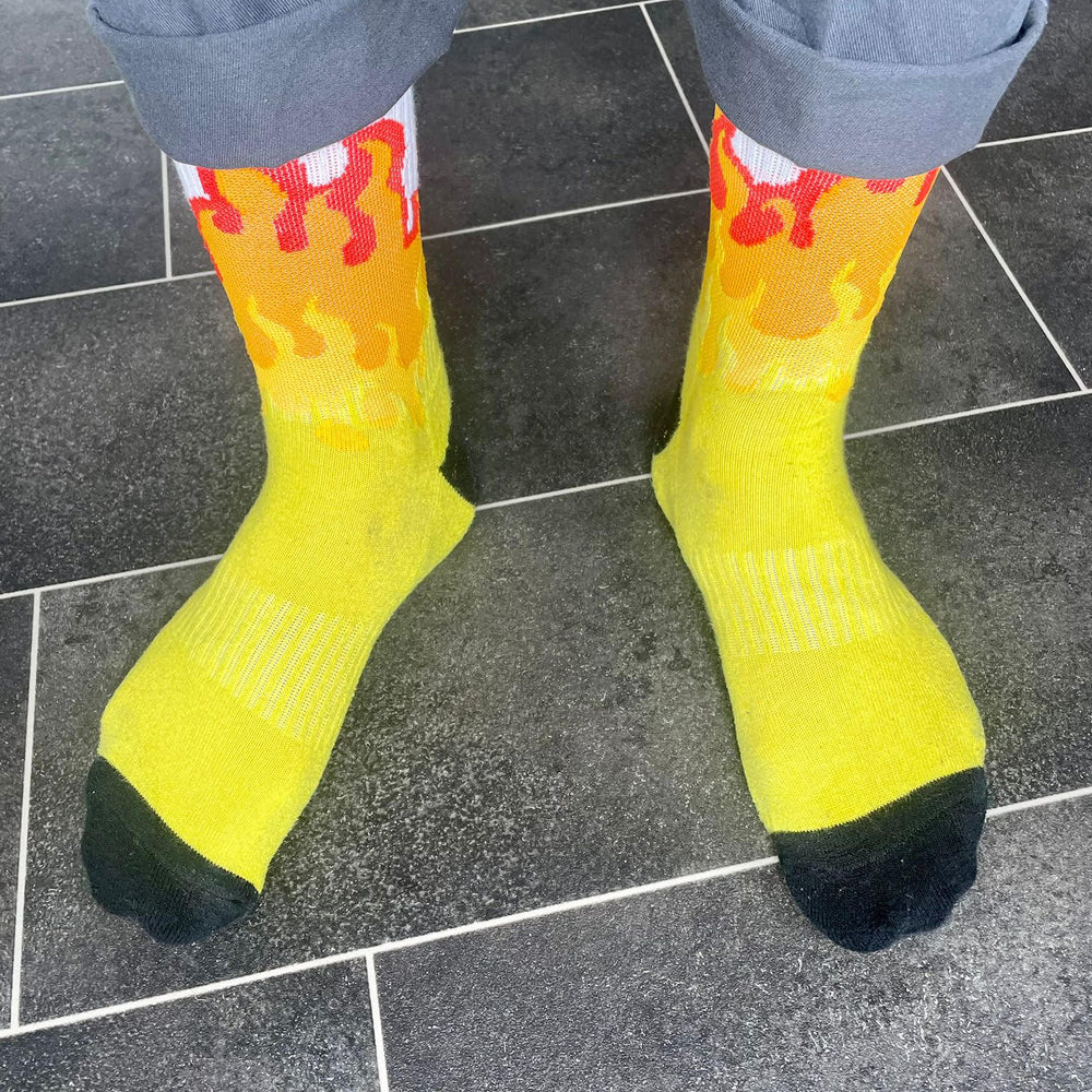 Danny wearing his favourite Soctopus socks. 